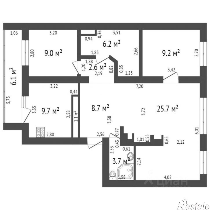 4-комн квартира Парковая улица, 9Б,  д. 9Б