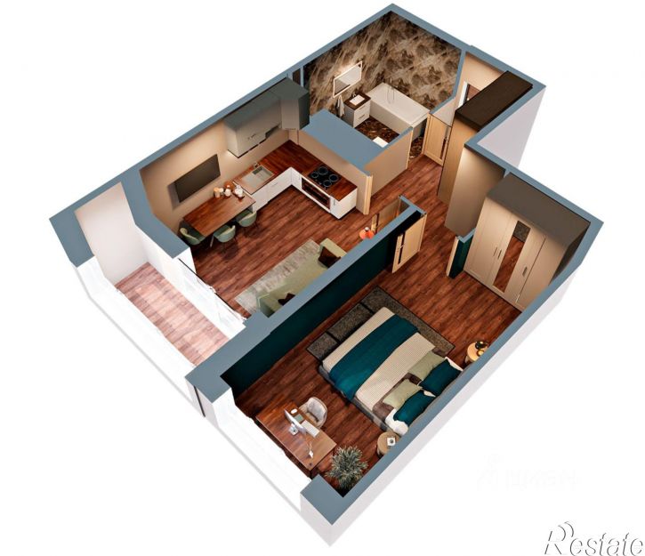 1-комн квартира в новом доме Комсомольский пр-кт, 92,  д. 92