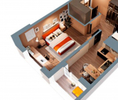 1-комн, 45 кв м, этаж 12/20 Комсомольский пр-кт, 92