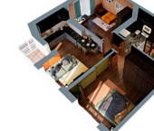 2-комн, 62 кв м, этаж 2/20 Комсомольский пр-кт, 92