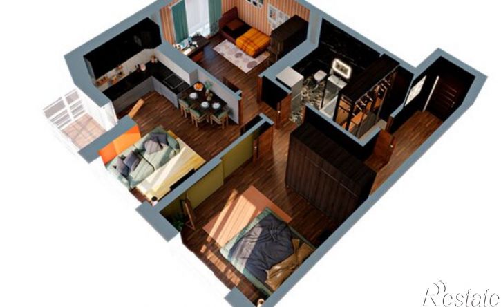 2-комн квартира в новом доме Комсомольский пр-кт, 92,  д. 92