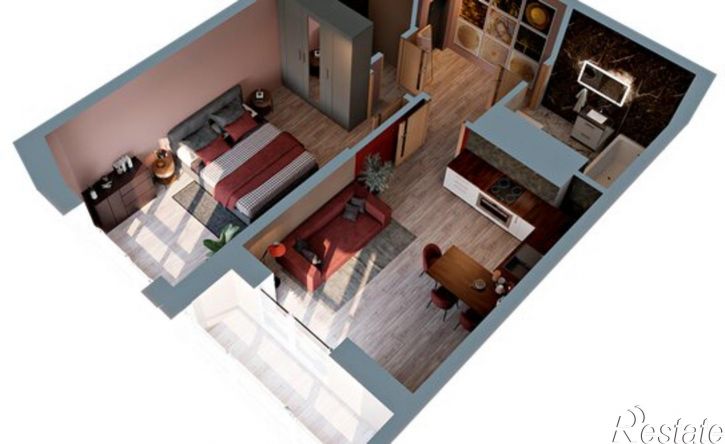 1-комн квартира в новом доме Комсомольский пр-кт, 92,  д. 92