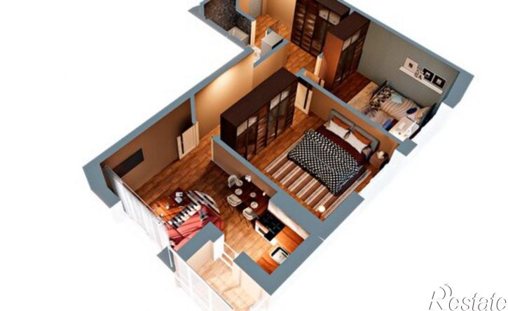 2-комн квартира в новом доме Комсомольский пр-кт, 92,  д. 92