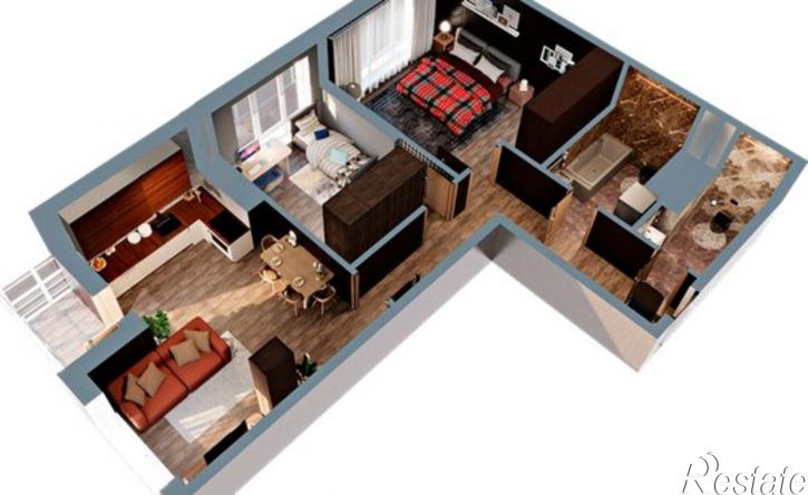 2-комн квартира в новом доме Комсомольский пр-кт, 92,  д. 92