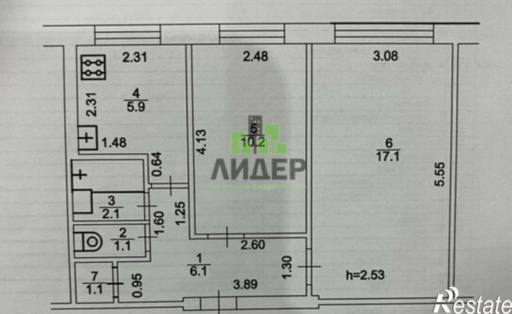 2-комн квартира ул Победы, 4В,  д. 4В