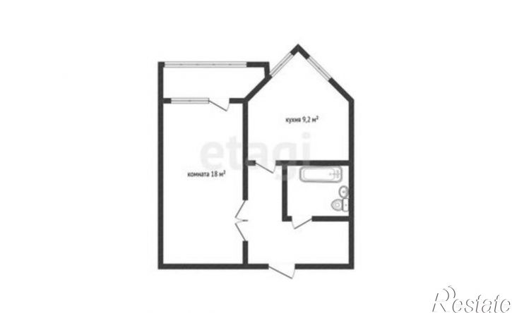 1-комн квартира ул Парковая, 6Д,  д. 6Д