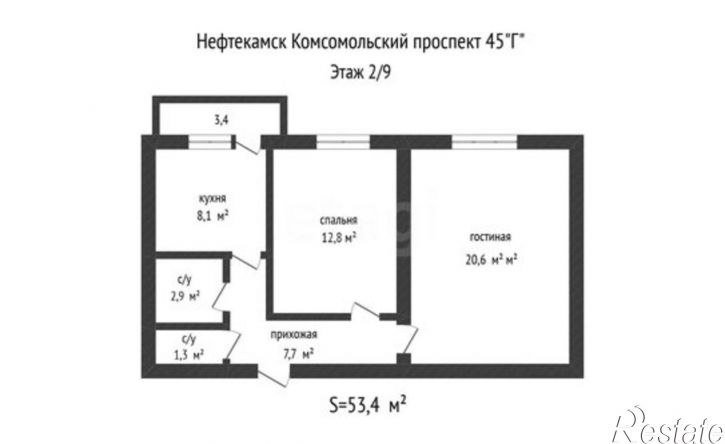 2-комн квартира Комсомольский проспект, 45Г