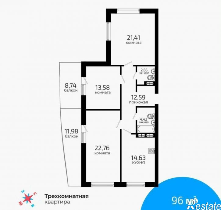 2-комн квартира ул Ленина, 43,  д. 43