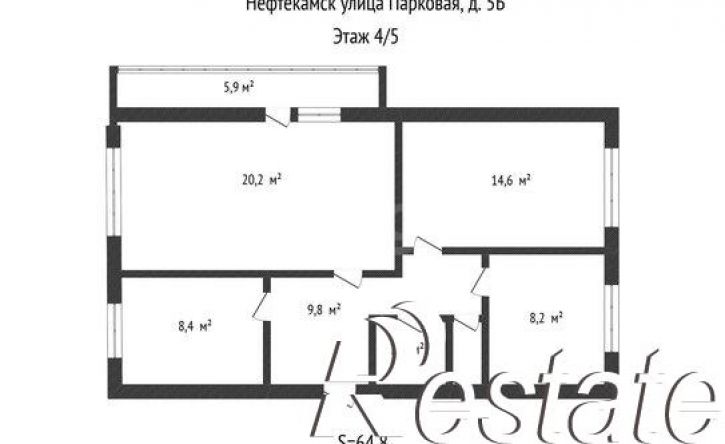 3-комн квартира Парковая улица, 5Б,  д. 5Б